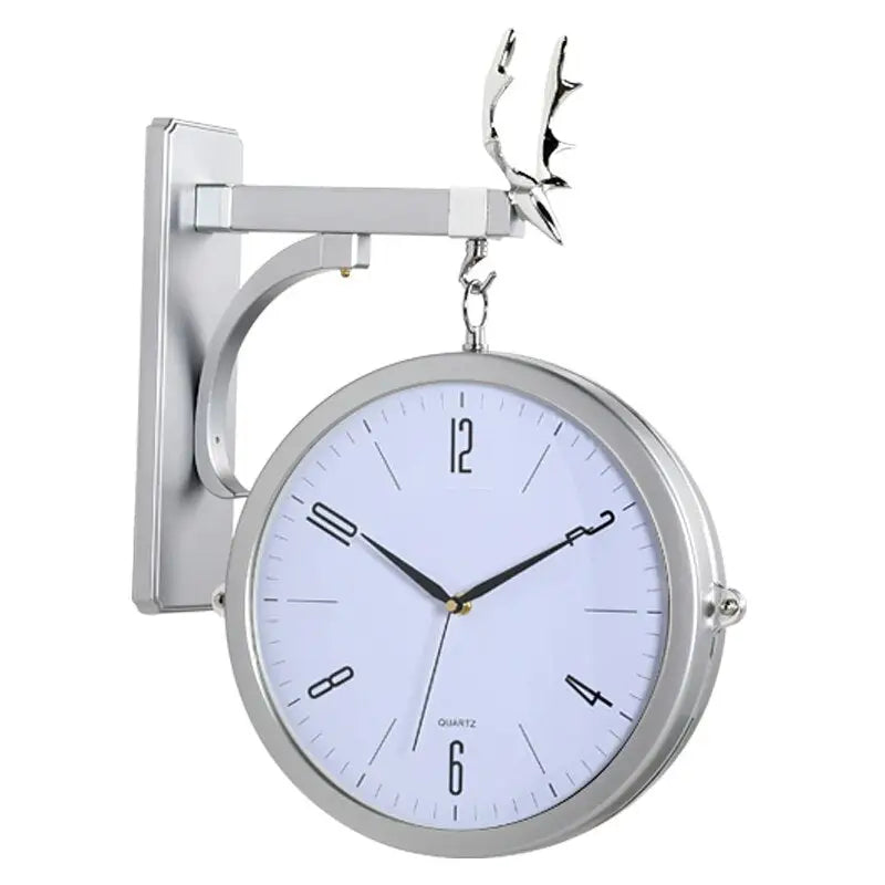 Horloge Double Face Moderne - Horloges murales - Style Argent Blanc