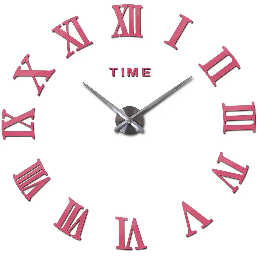 Horloge Murale Stickers Chiffre Romain - Horloges murales - rose / 40 cm